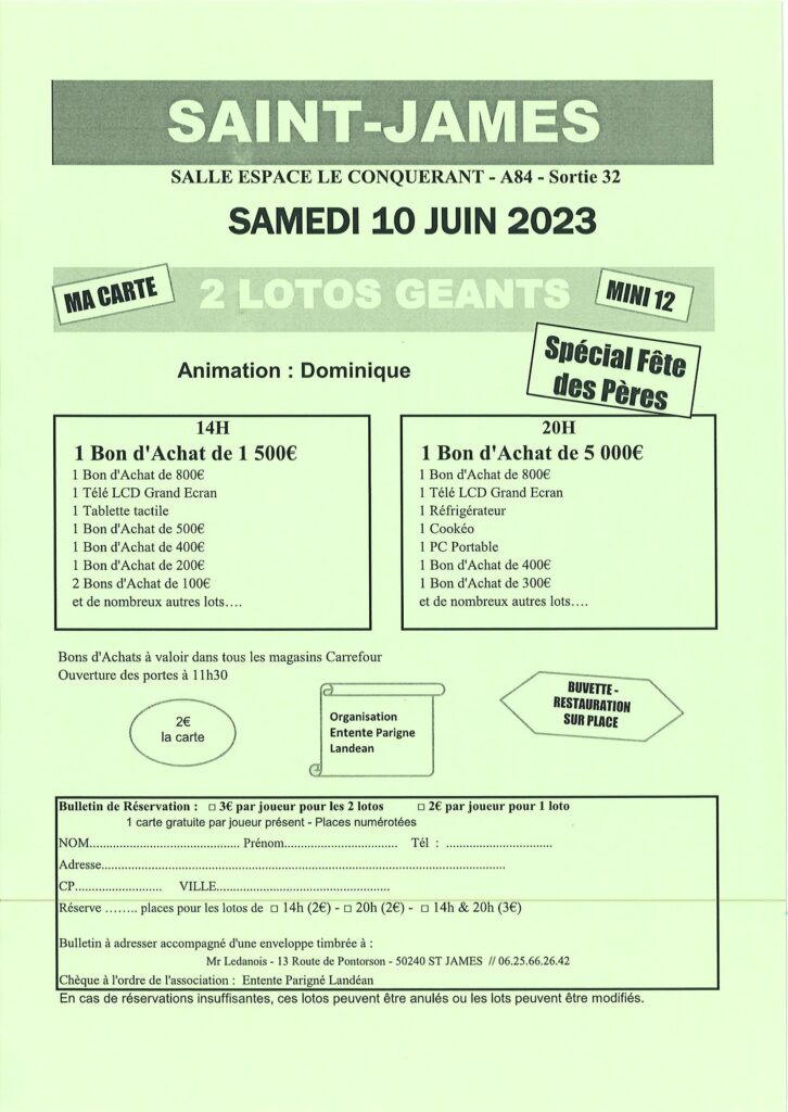 Lotos GEANTS organisés par l’Entente-Parigné-Landéan