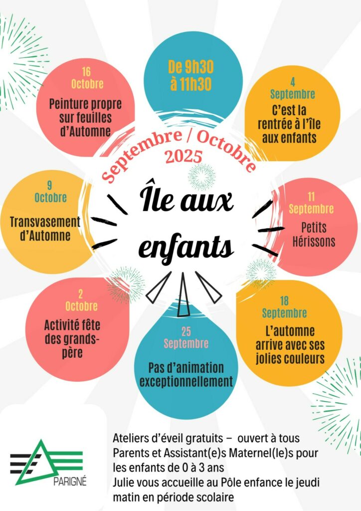 Ateliers d’Eveil Septembre Octobre 2025
