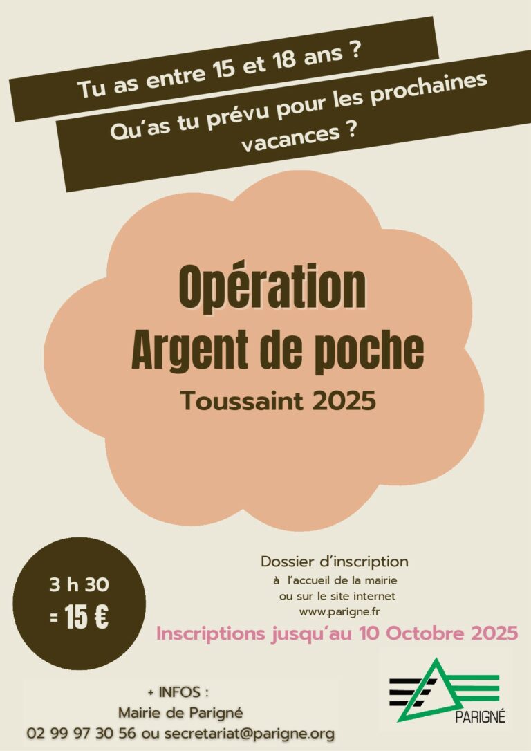 Argent de Poche – Vacances TOUSSAINT 2025