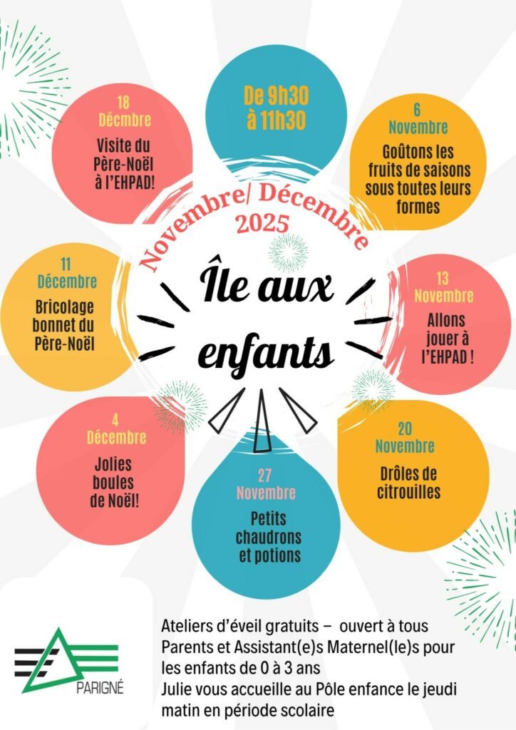 Ateliers d’Eveil Novembre Décembre 2025