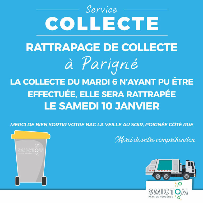 Collectes de déchets reportées au 10/01/2026
